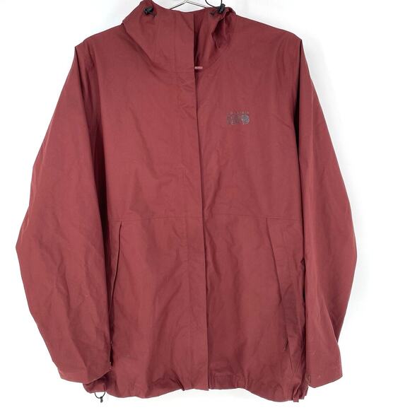 Mountain Hardwear Exposure Women's Red Rain Jacket Hooded Size XL - Picture 1 of 11